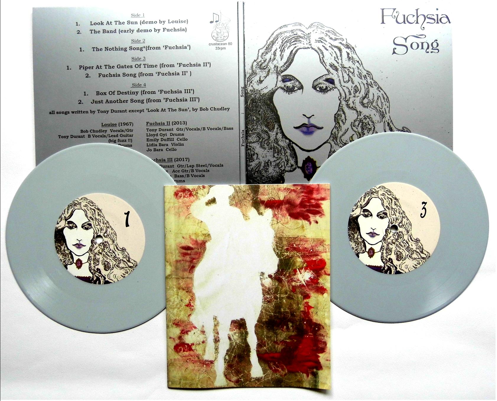 fuchsia on silver vinyl